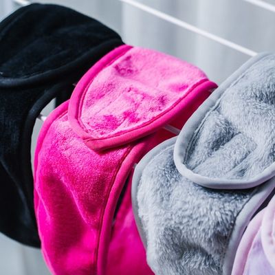 Carol Fleece Designer Velcro Face Cleansing Headband For Bath Shower